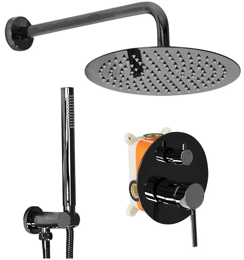 Sprchová súprava podomietková Rea Lungo čierna metalická