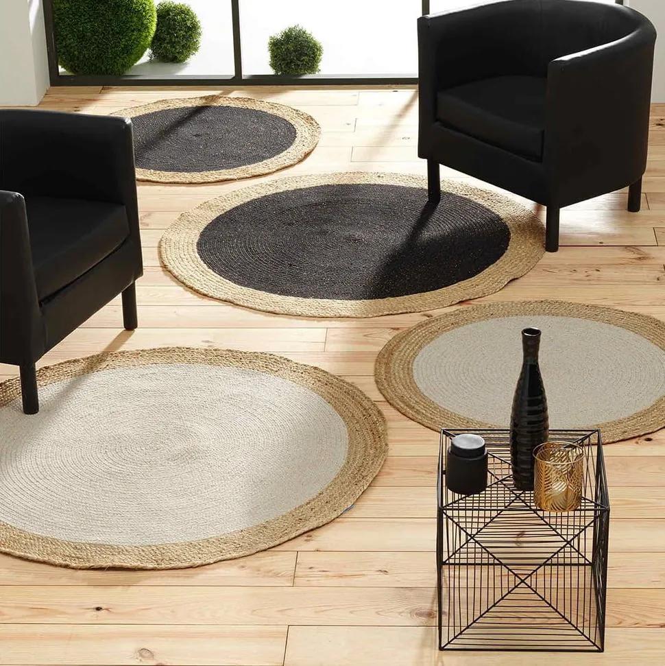 DomTextilu Originálny okrúhly koberec z jutoviny natural 90 cm 40830