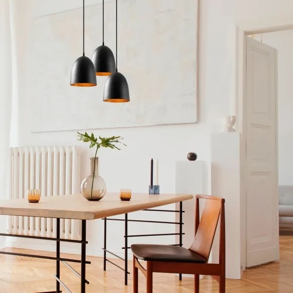 Závesný luster na lanku TATTOO 3xE27/40W/230V čierny