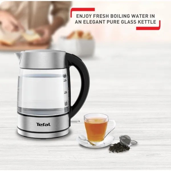 Tefal - Rýchlovarná kanvica GLASS 1,7 l  2200W/230V chróm