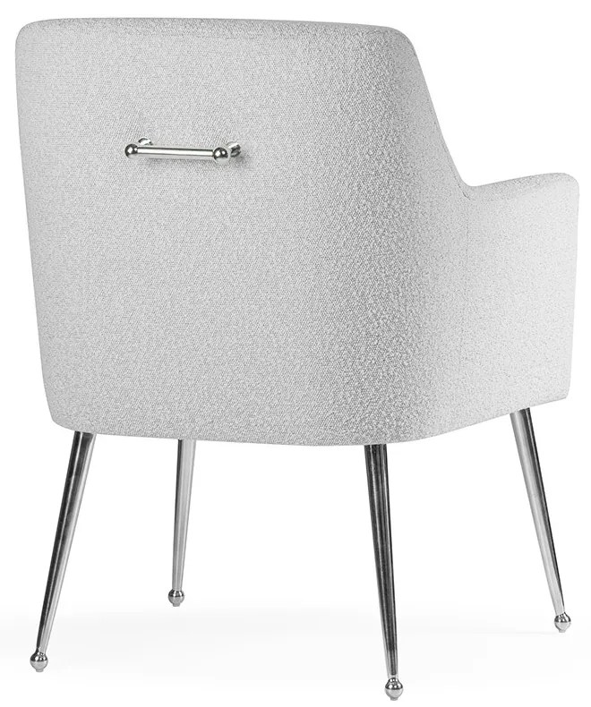 JEDÁLENSKÁ STOLIČKA KRESLO GRATIA SIVÁ STRIEBORNÉ NOHY