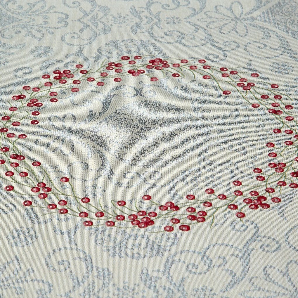 VIANOČNÝ GOBELÍNOVÝ BEHÚŇ NA STÔL MERRY 50X110 CM VZOROVANÁ