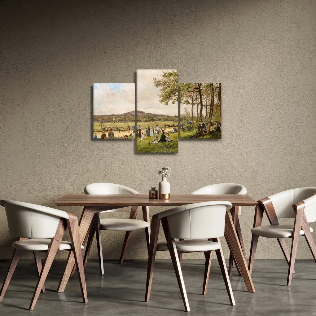 Obraz - French 19th Century, Race Course at Longchamps, reprodukcia (90x60 cm)