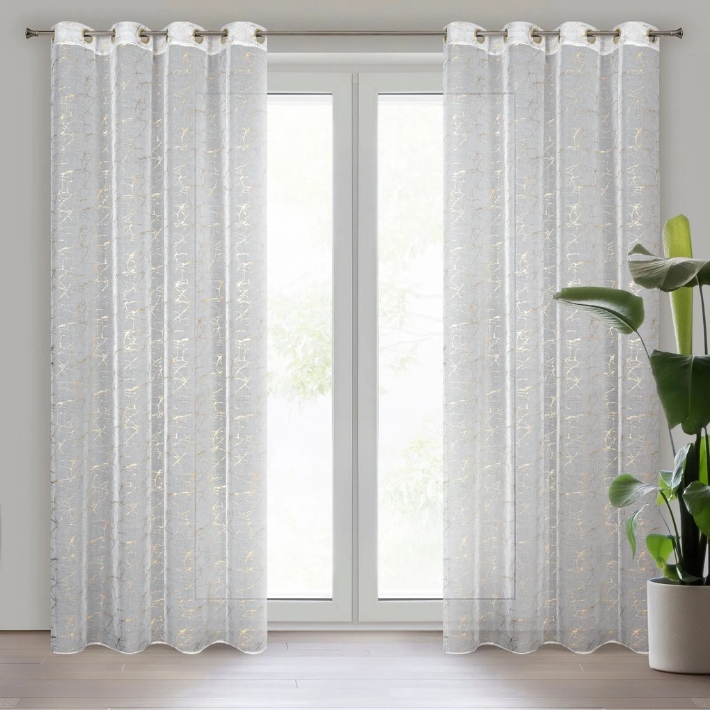 ZÁCLONA NA KRÚŽKOCH REVA1 140X250 CM VZOROVANÁ