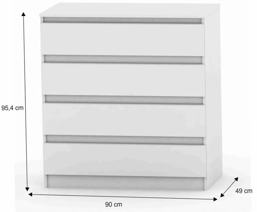 HANY NEW 004 komoda, biela