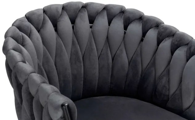 Jedálenská stolička COFTON zamatová, čierna / grafitová