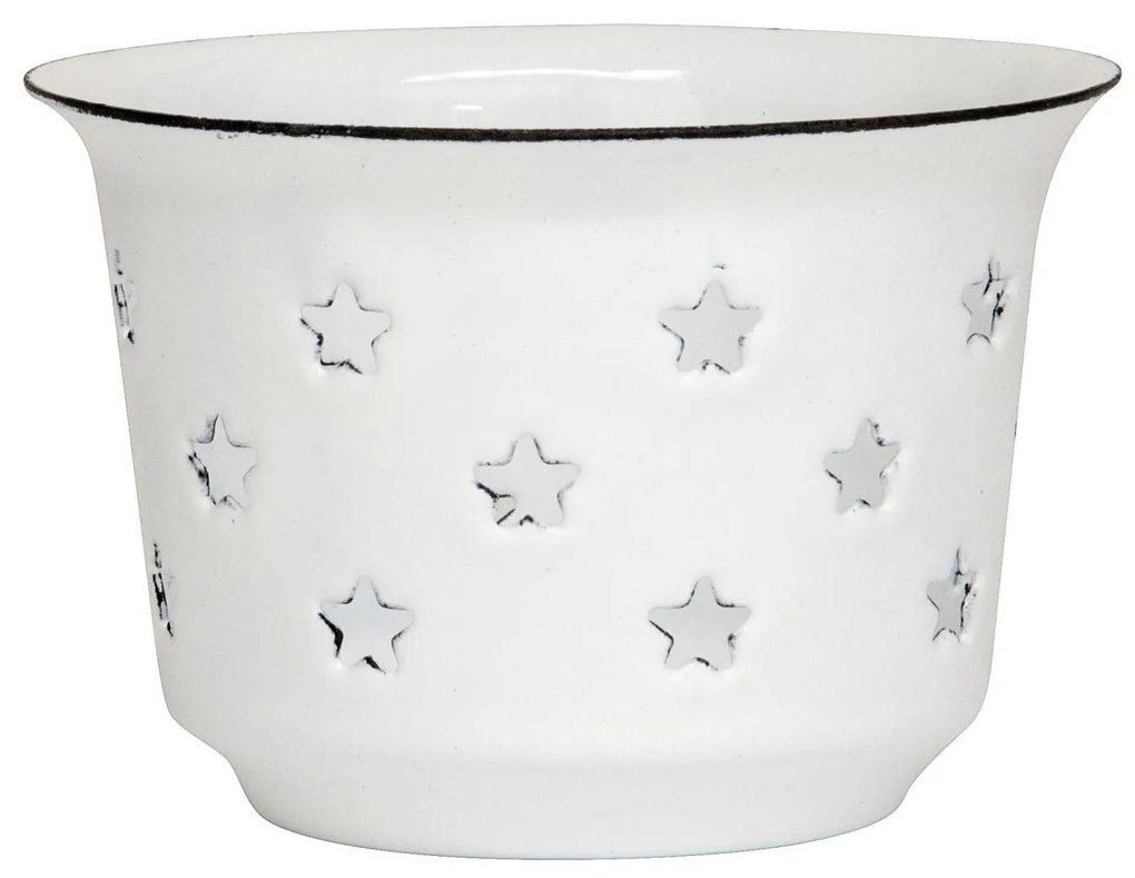 IB LAURSEN Smaltovaný svietnik Stars White