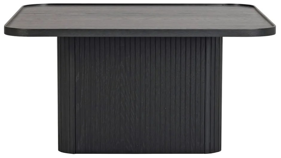 Čierny konferenčný stolík z dubového dreva Rowico Sullivan, 80 x 80 cm
