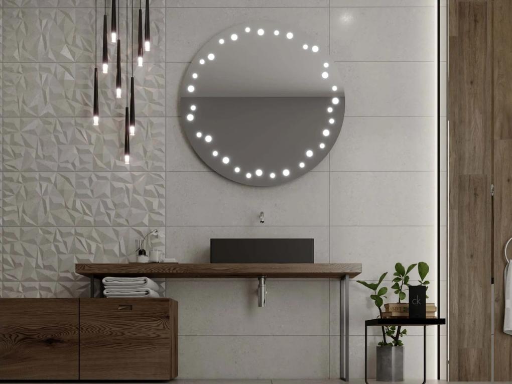 Okrúhle zrkadlo do kúpeľne s LED osvetlením C10 premium
