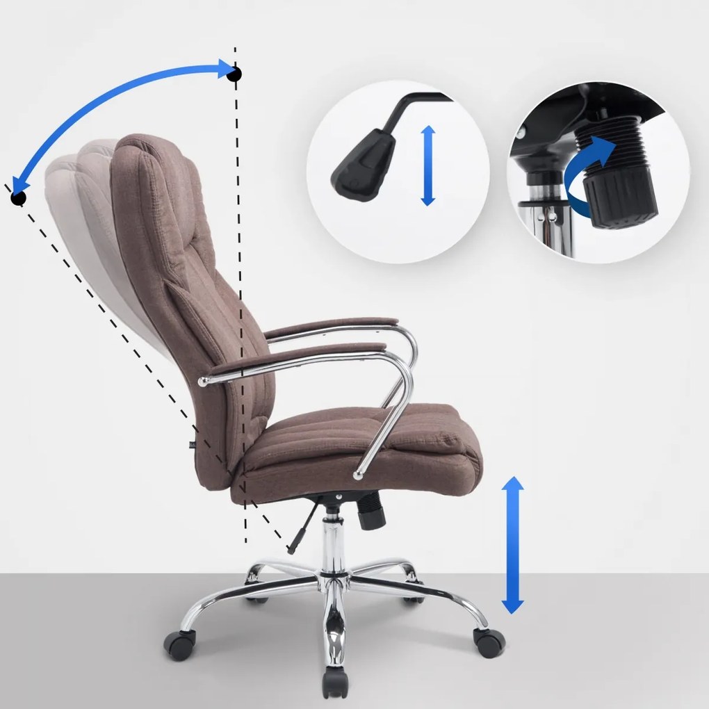 Design-Shop Kancelárska XXL stolička Xanthy látka - Hnedá