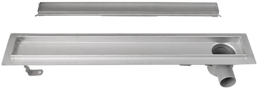 Aqualine Aqualine, PAVINO podlahový žľab z nerezové oceli s roštom na dlaždice, L-760, DN50, 2710-80