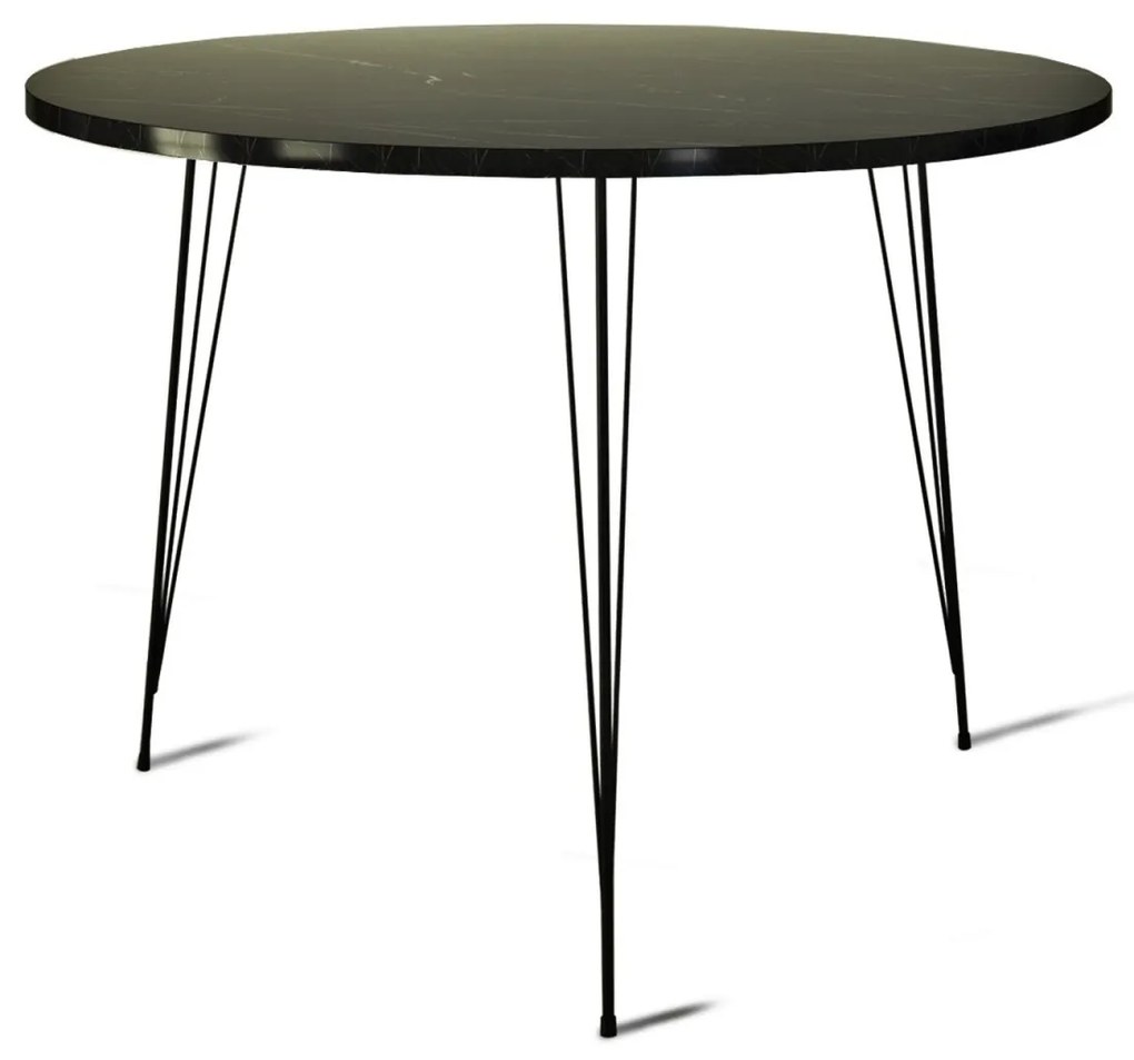 Okrúhly jedálenský stôl LADA mramor čierny