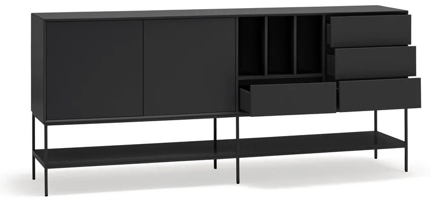 Čierna komoda 220x98x45 cm Platt – Teulat