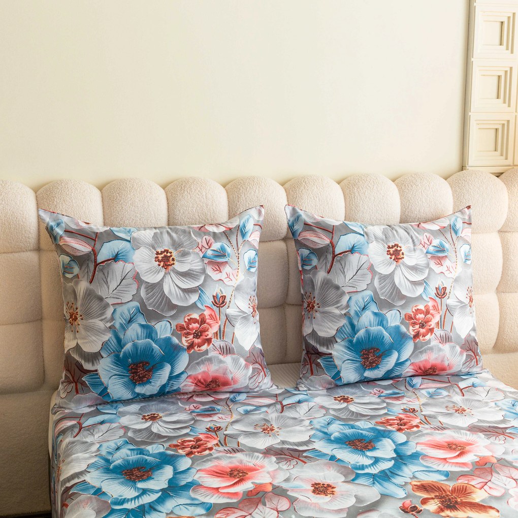 Obliečky z mikrovlákna BLOSSIVA sivá Rozmer obliečky: 2 ks 70 x 90 cm | 200 x 220 cm
