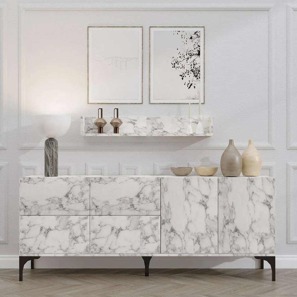 Skrinka s poličkou Stella Carrara Marble