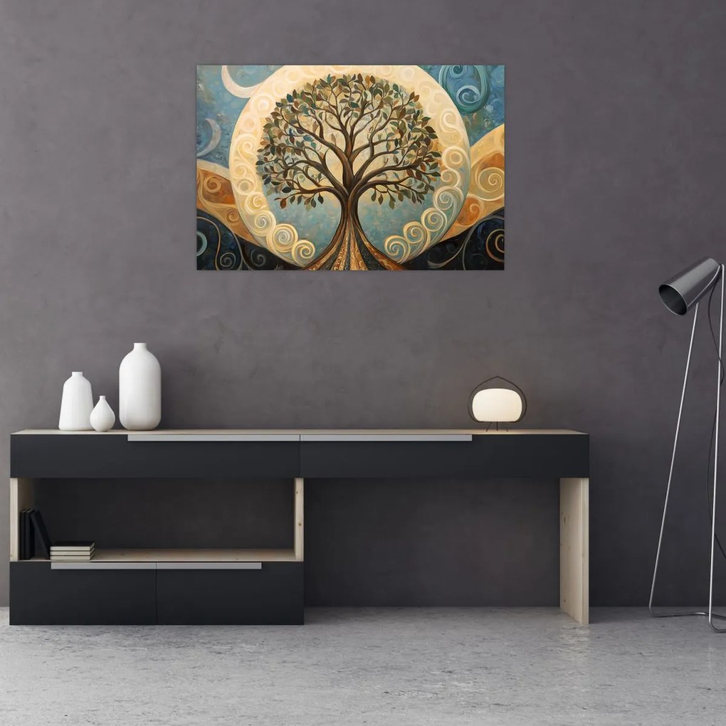 Obraz – Strom života a špirály (90x60 cm)