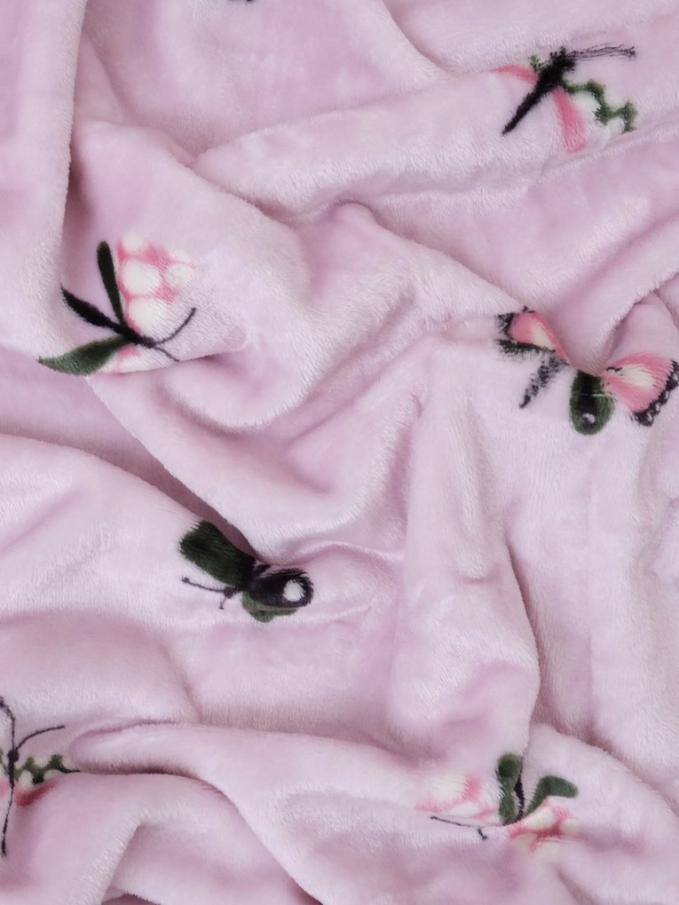 Obliečka na vankúš mikroplyš Exclusive 50 × 70 cm - Motýliky ružové