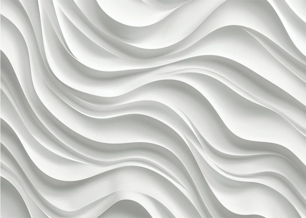 Obraz - 3D biele vlny (70x50 cm)