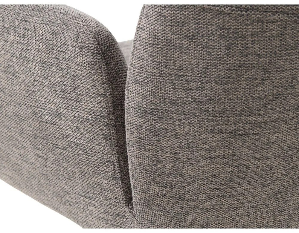 Sivé čalúnené jedálenské kreslo s podrúčkami Roxana – Unique Furniture