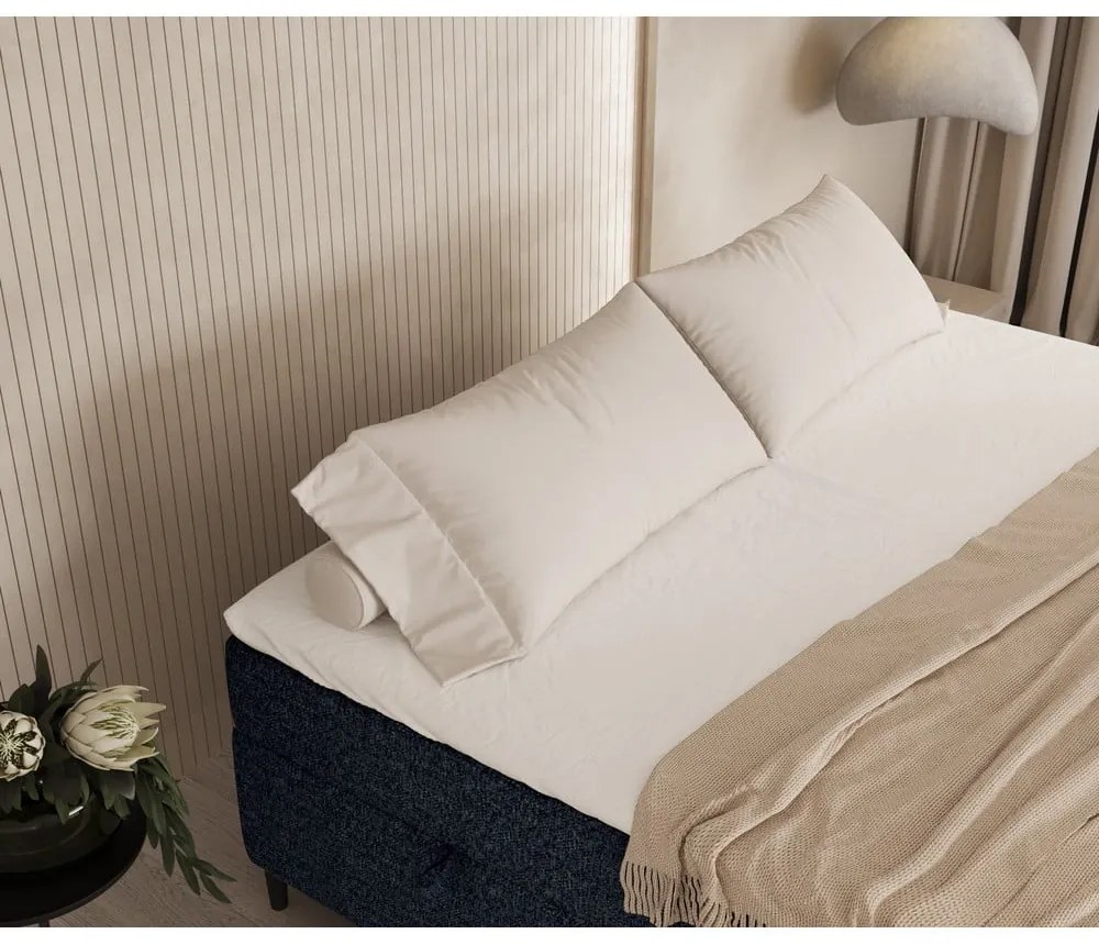 Tmavomodrá boxspring posteľ s úložným priestorom 160x200 cm Araya – Maison de Rêve