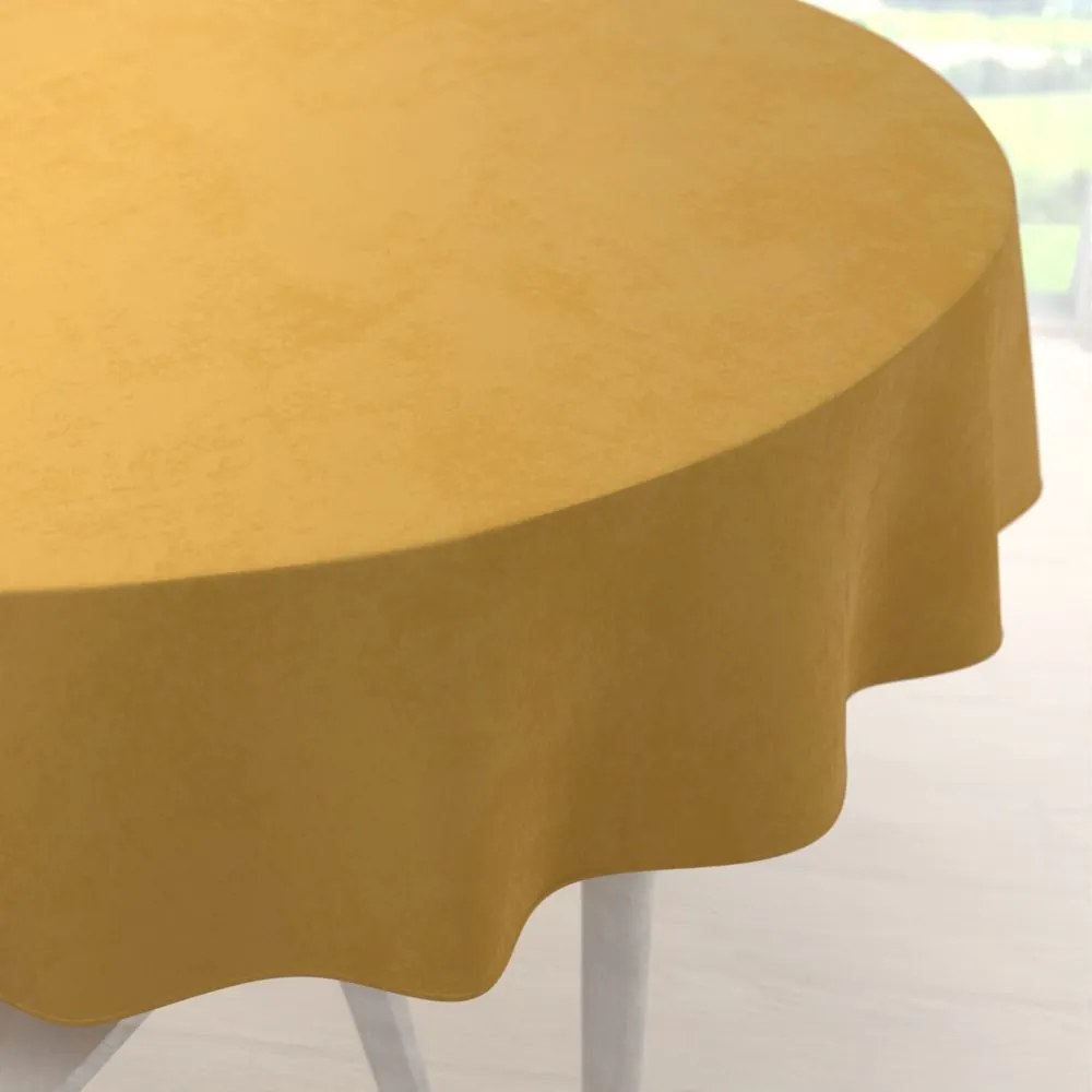 Biante Zamatový okrúhly obrus Velvet Premium SVP-009 Horčicový Ø 120 cm