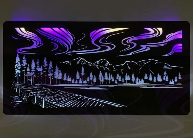 Led obraz Polárna žiara RGBW