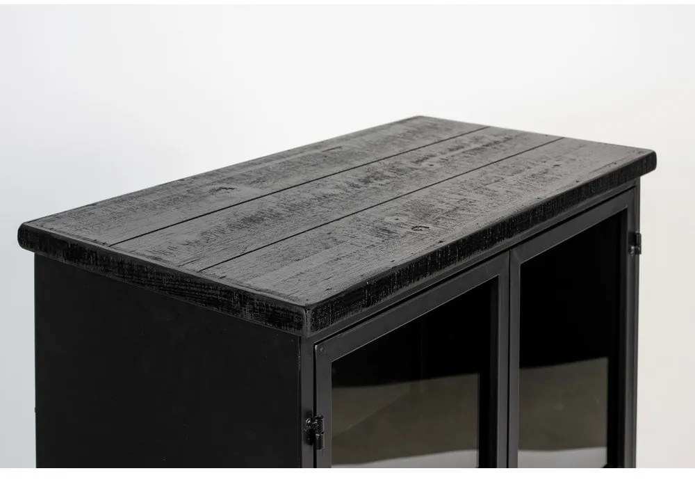 Čierna kovová vitrína 65x105 cm Ferre – White Label