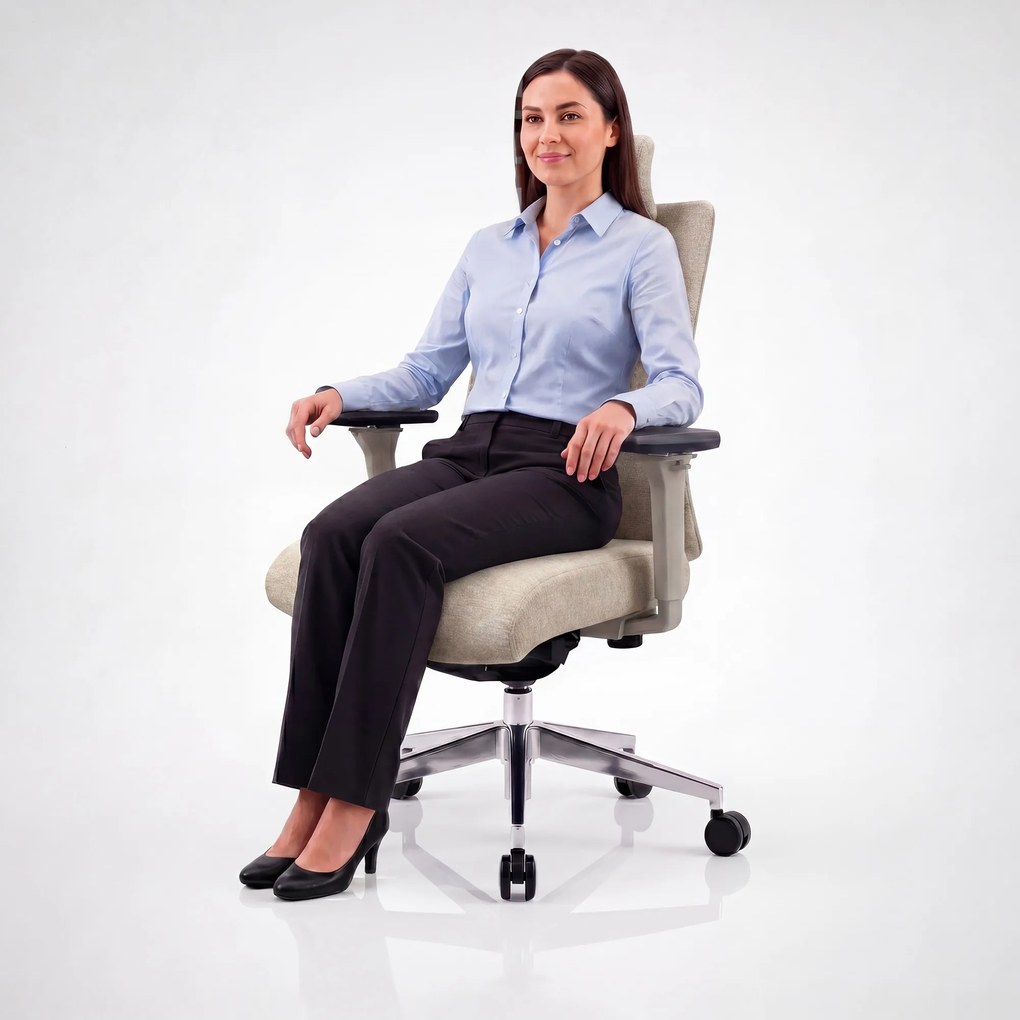 Ergonomická otočná kancelárska stolička, béžová: VECTOR