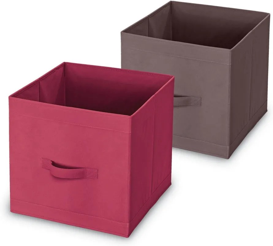 Úložný box s úchytmi v hnedej farbe Domopak