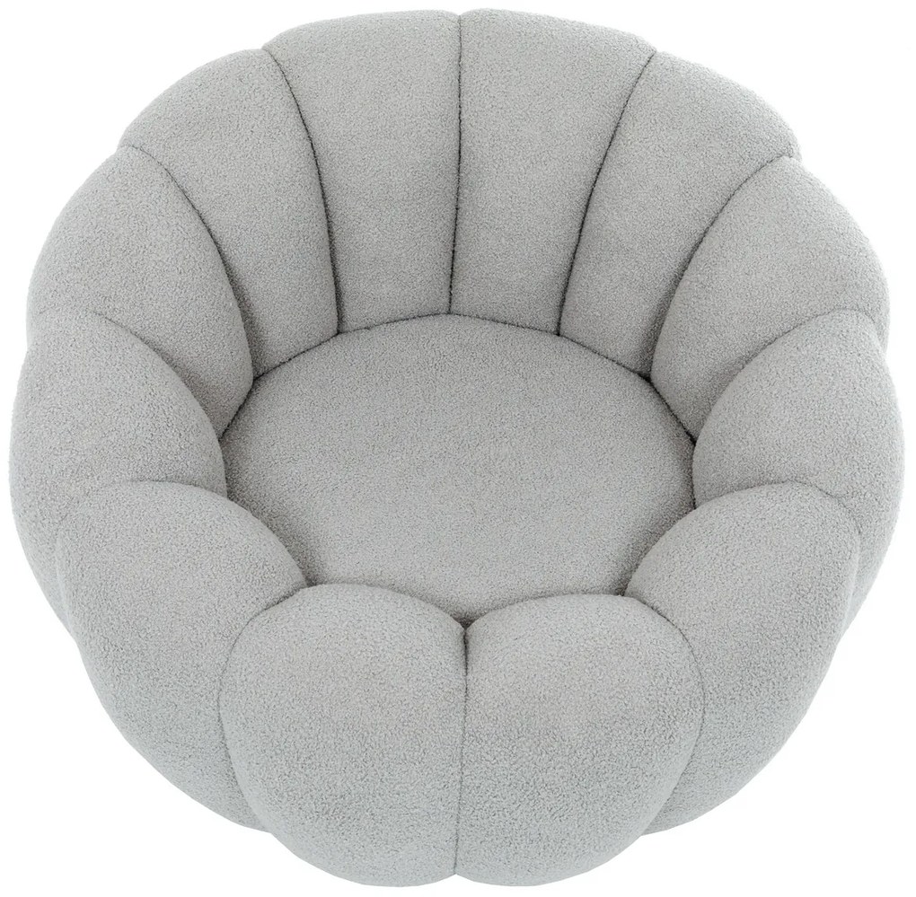 Otočné kreslo Bouclé GREY2, šedá