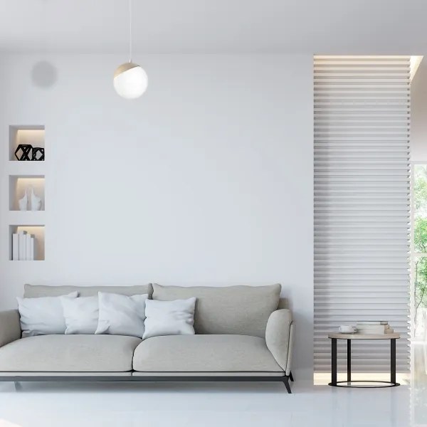 Luster na lanku SFERA WOOD 1xE14/40W/230V biela