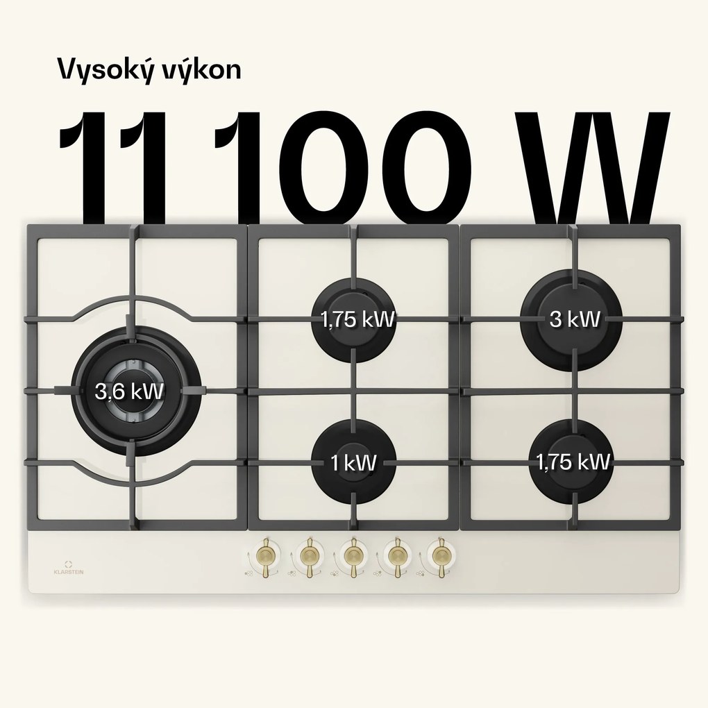 Klarstein Victoria Chef Edition, plynová varná doska, 5 zón