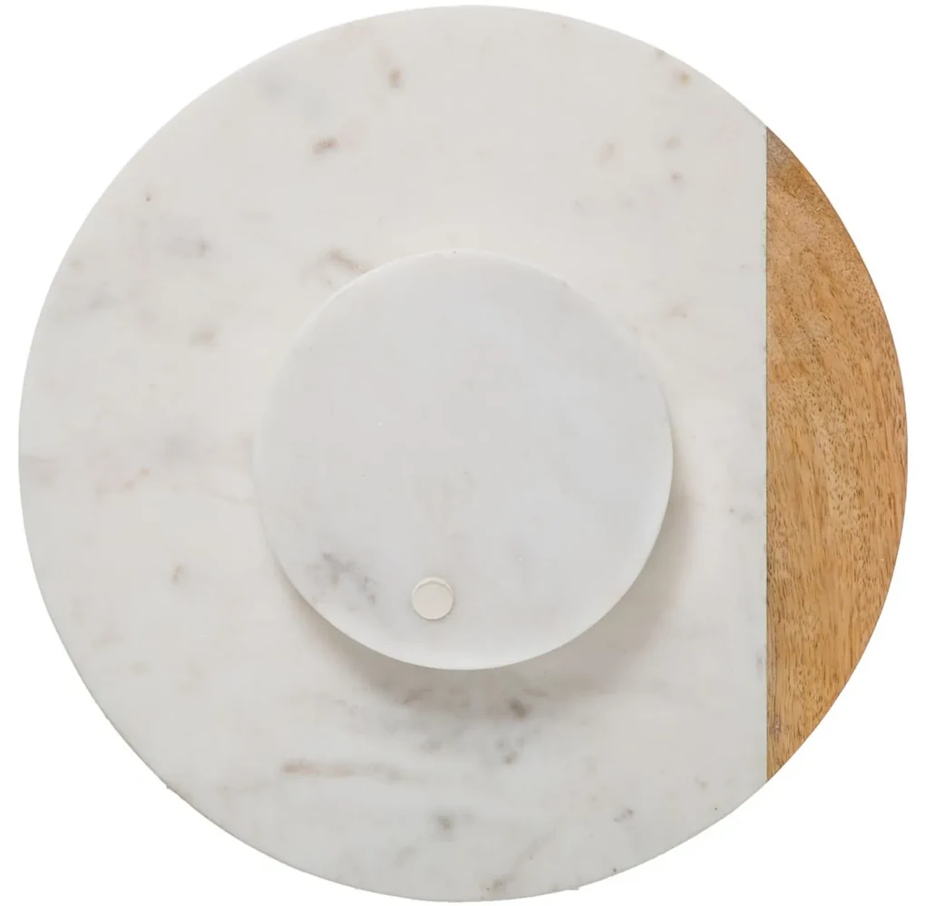 Mramorový otočný servírovací podnos Marbl W, (fi) 30 cm
