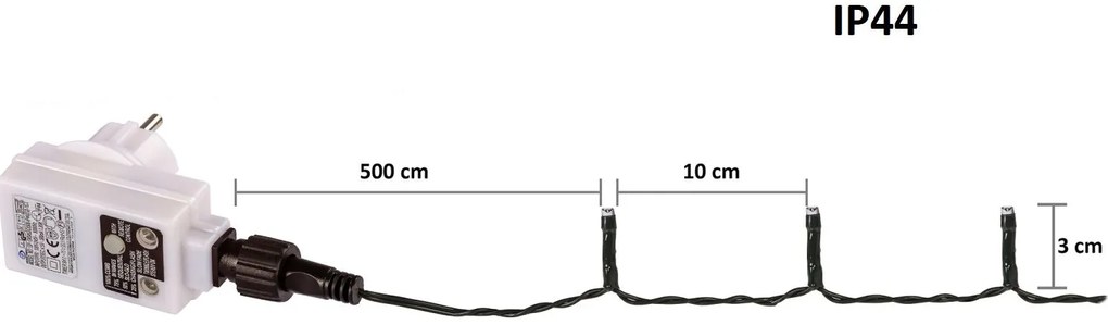 Vianočné LED osvetlenie - 20 m, 200 LED, farebné, ovládač