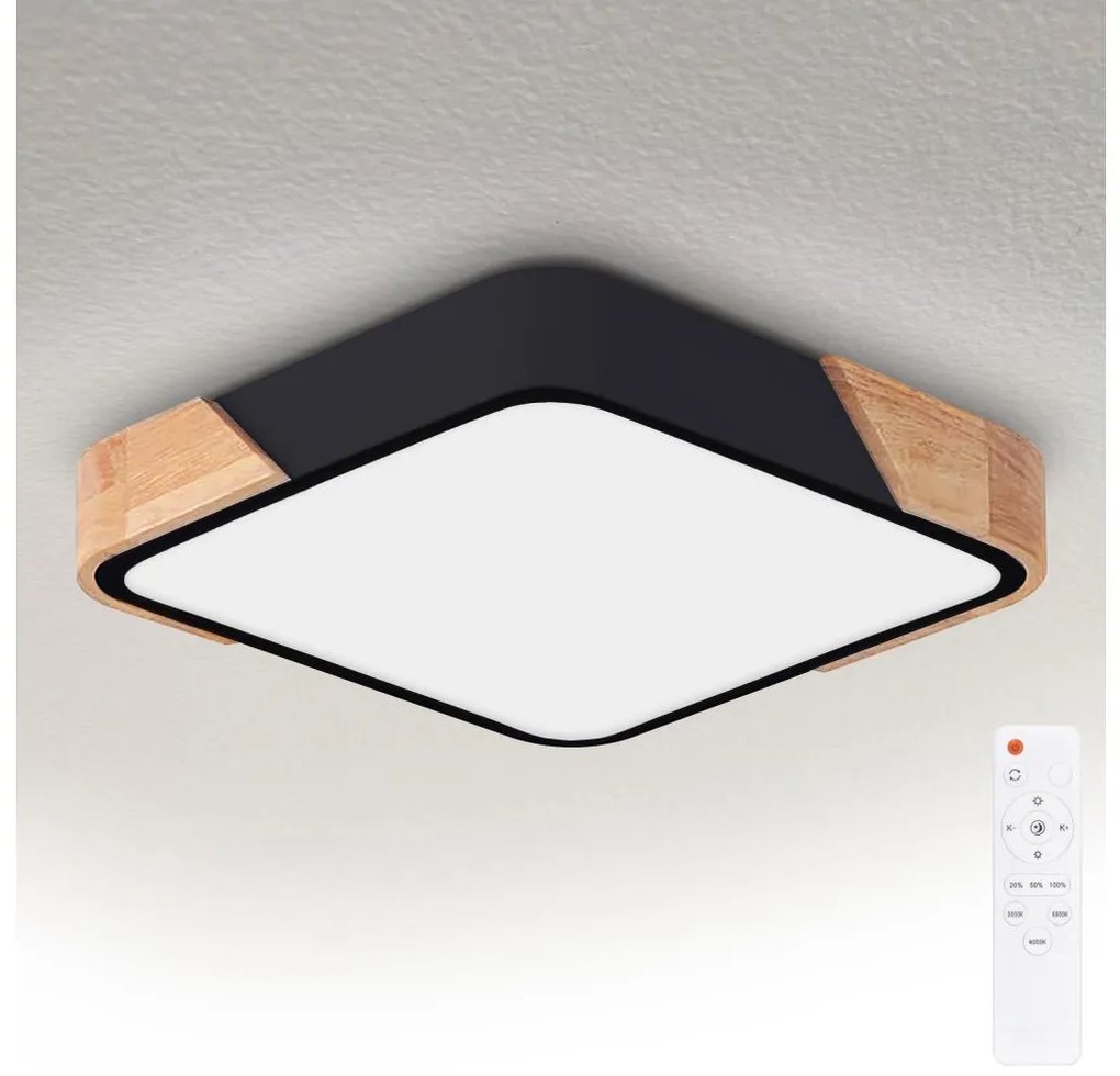 Brilagi - LED stmievateľné svietidlo PILANA LED/48W/230V dub/čierna 42x42 cm + DO