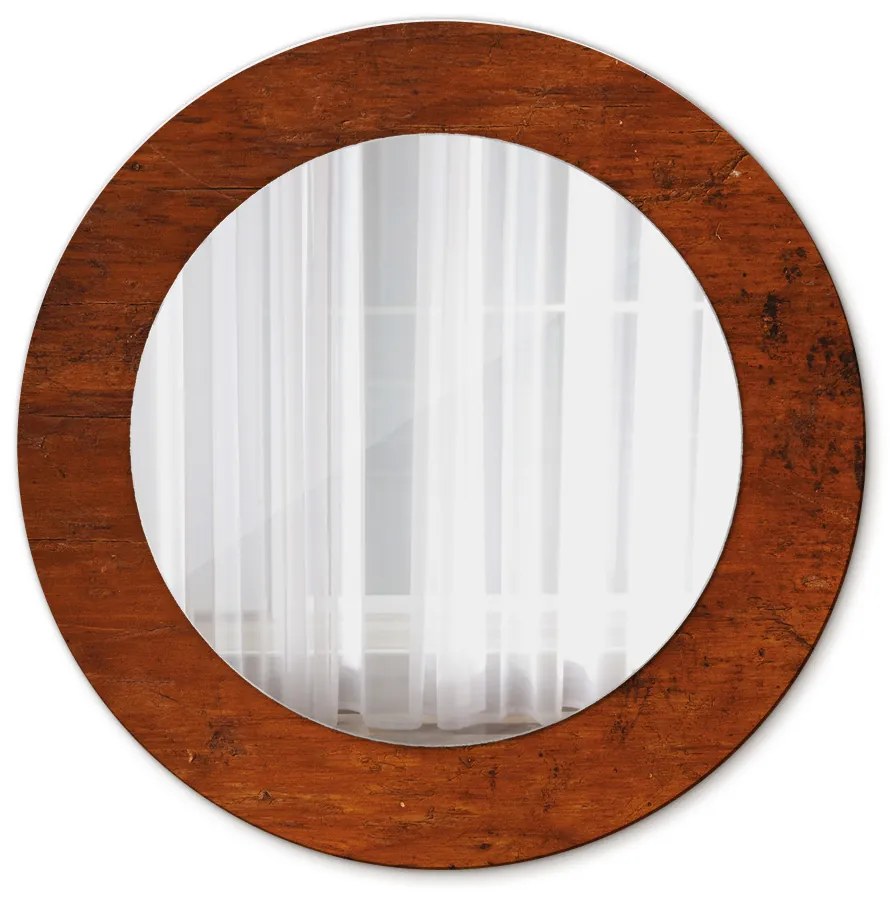 Okrúhle ozdobné zrkadlo Prírodné drevo fi 50 cm