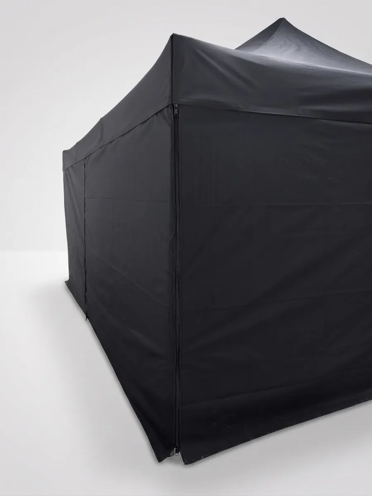 Rozkladací stan 4x4m - hliníkový hexagon profi, Čierna