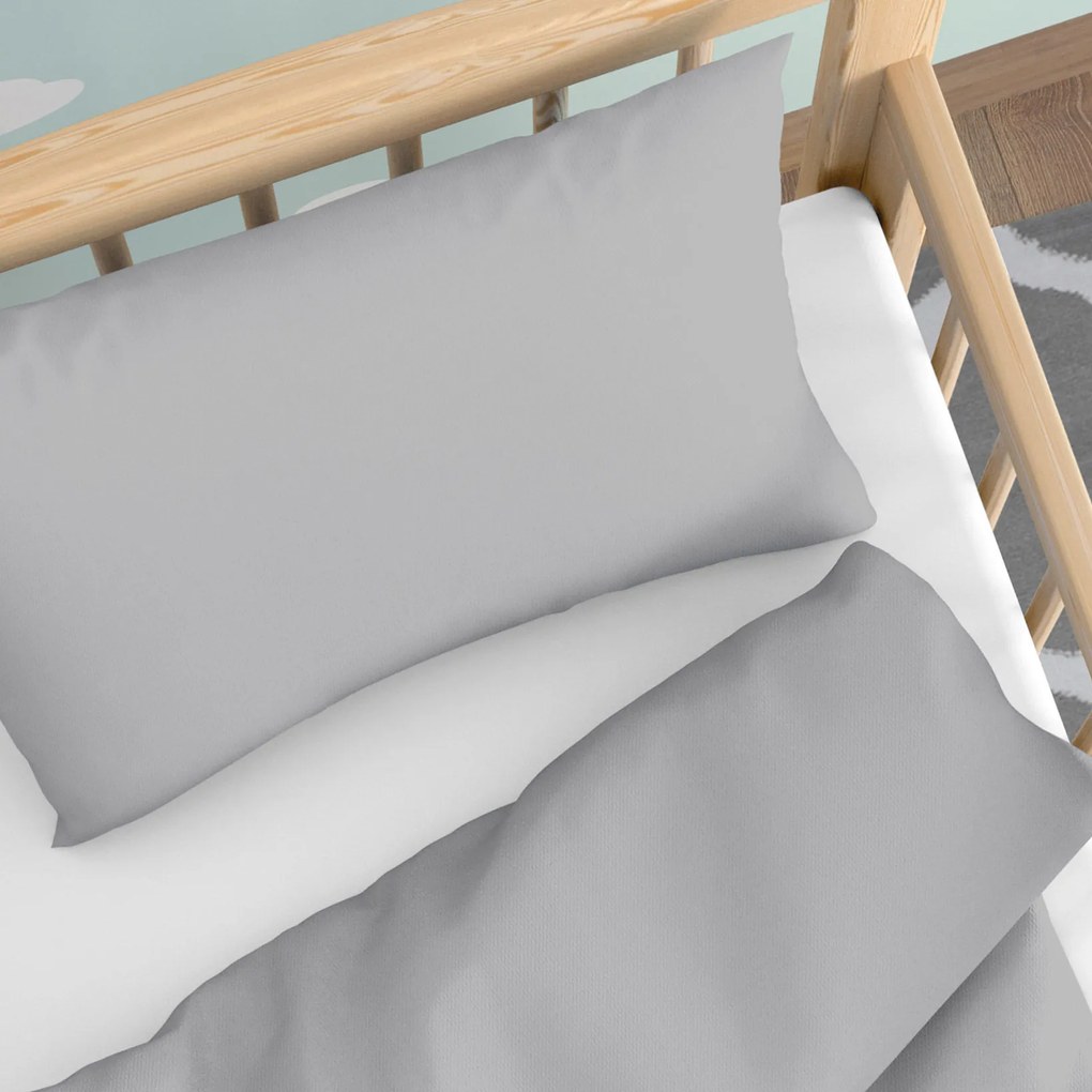 Goldea detské bavlnené obliečky do postieľky - sivé 100 x 135 a 40 x 60 cm