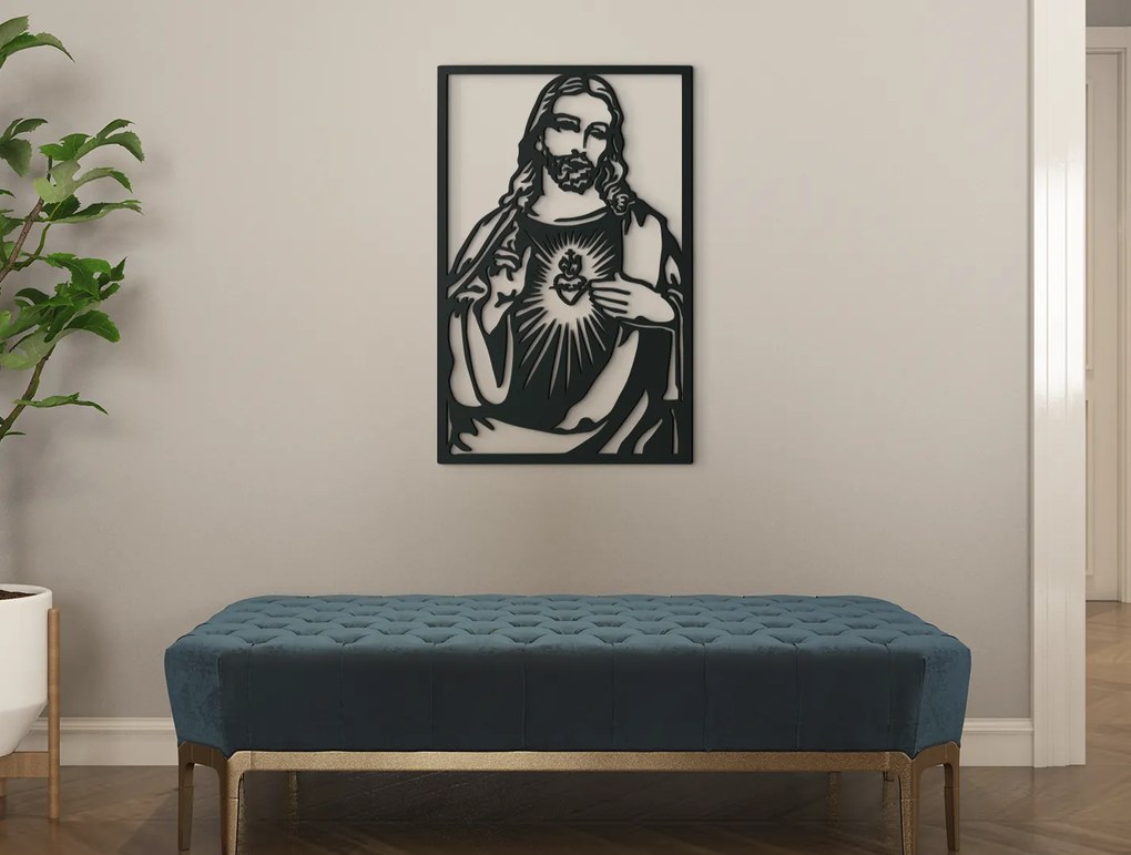 drevko Drevený obraz Srdce Ježišovo Rozmer obrazu: 44,5 x 28,5 cm, Farba dekorácie: Čierna