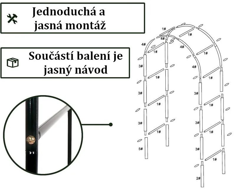 Anaterra Záhradný oblúk pre popínavé rastliny, 2 ks, 13 mm