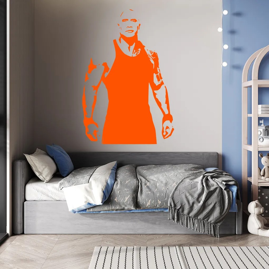 Veselá Stena Samolepka Dwayne Johnson The Rock Farba: fialová, Veľkosť: 80 x 55 cm