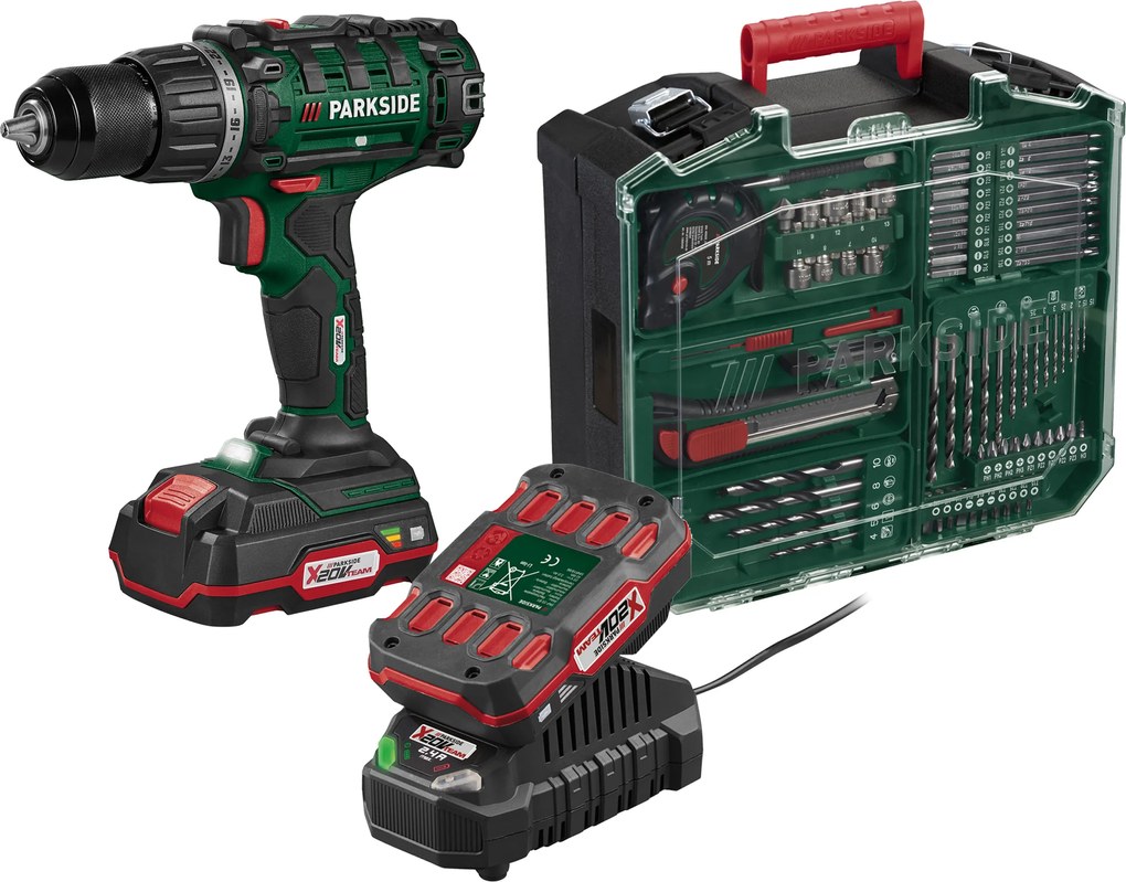 Parkside®  Aku vŕtací skrutkovač s príslušenstvom 20 V Pabs 20-Li G8  (100395750)