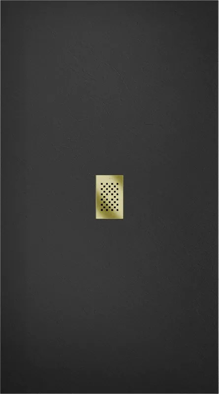 Mexen Hugo, obdĺžniková sprchová vanička SMC 180 x 100 cm, čierna, zlatá krytka, 42701018-G