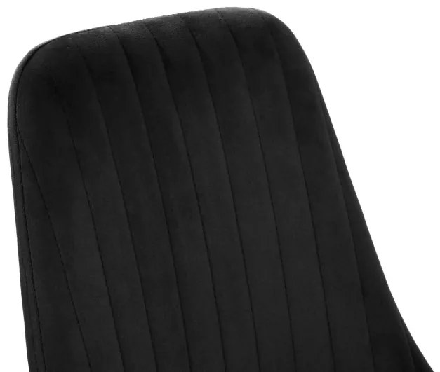Jedálenská stolička LORIENT zamatová, čierna