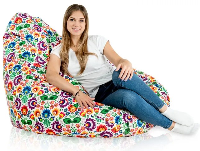 Sedací vak DROP XXL folk