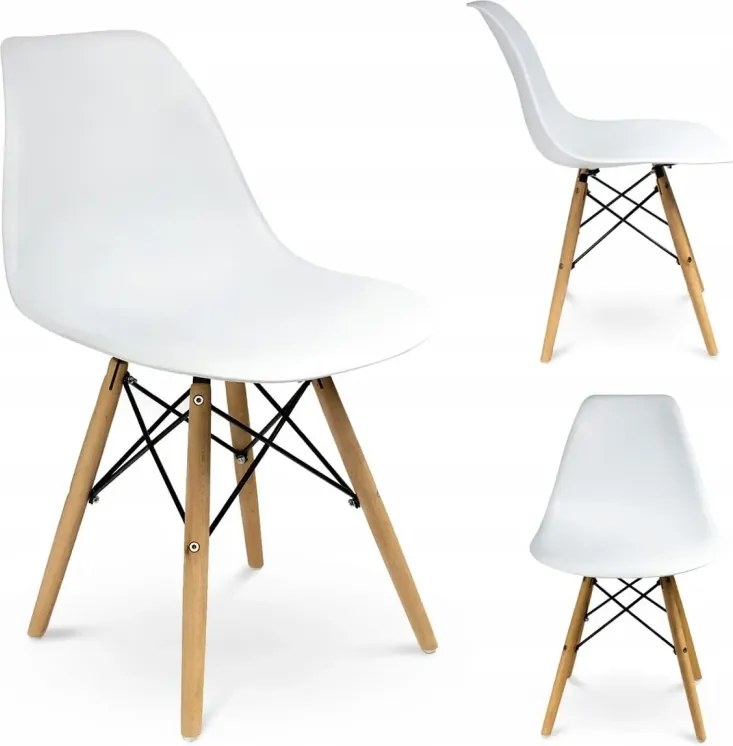 Dekorstudio Dizajnová jedálenská stolička v škandinávskom štýle - biela