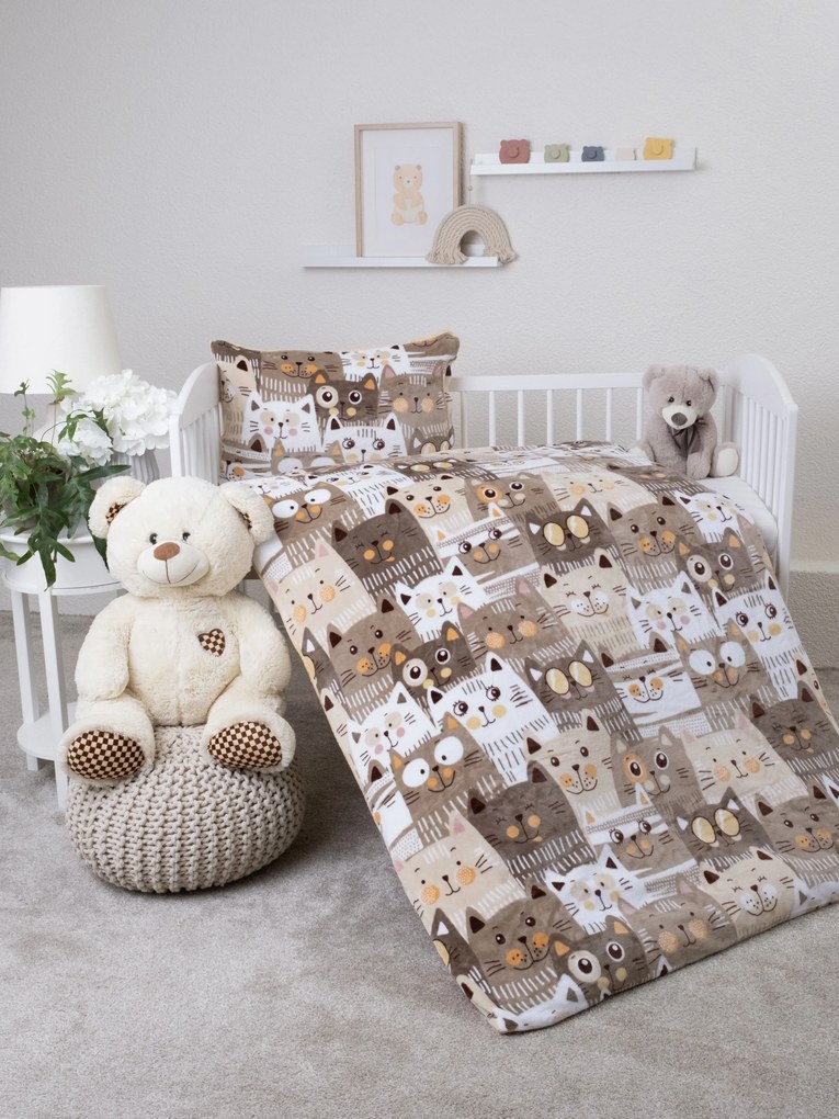 Obliečky mikroplyš do postieľky Exclusive - Mačacia invázia