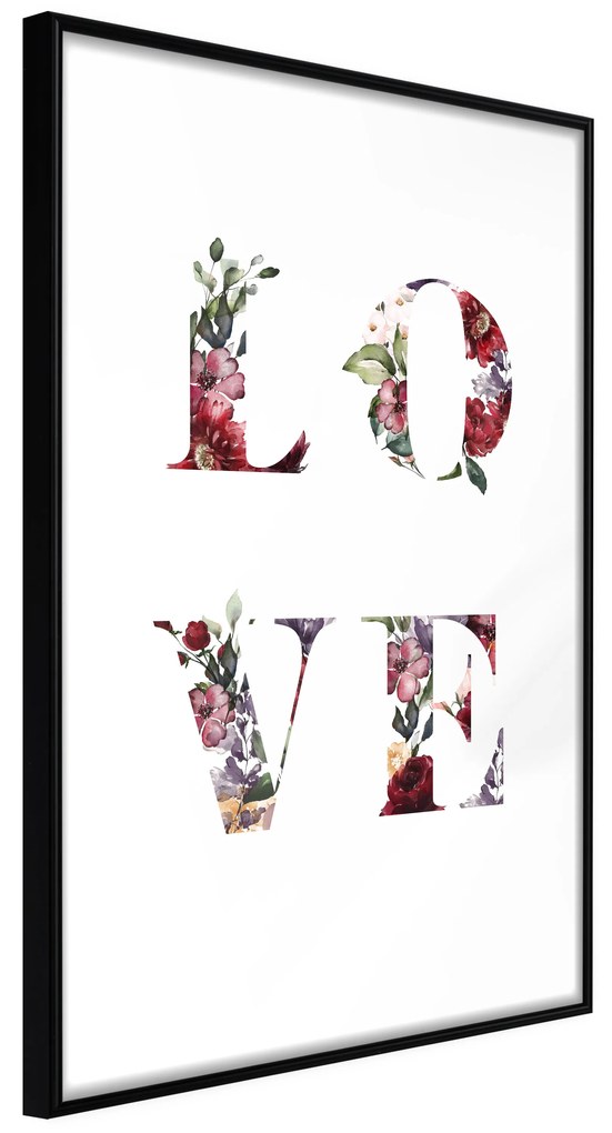 Artgeist Plagát - Love in Flowers [Poster] Veľkosť: 40x60, Verzia: Zlatý rám