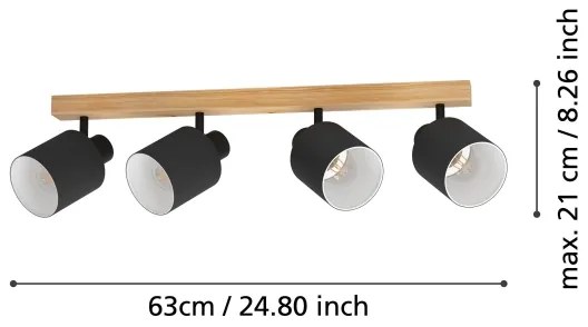 Eglo 99492 - Bodové svietidlo BATALLAS 4xE27/10W/230V