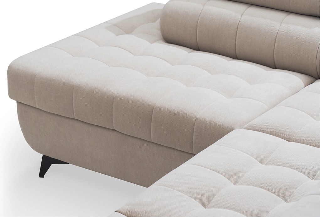 Rohová sedačka Nardo Maxi s funkciou spania ľavá - béžový plyš Pretty 03